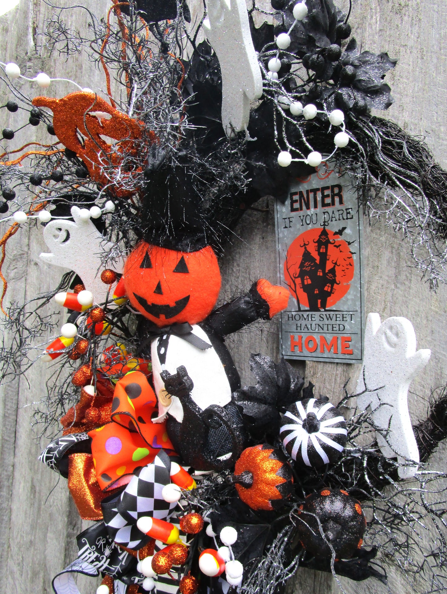 Haunted Home Pumpkin Wreath