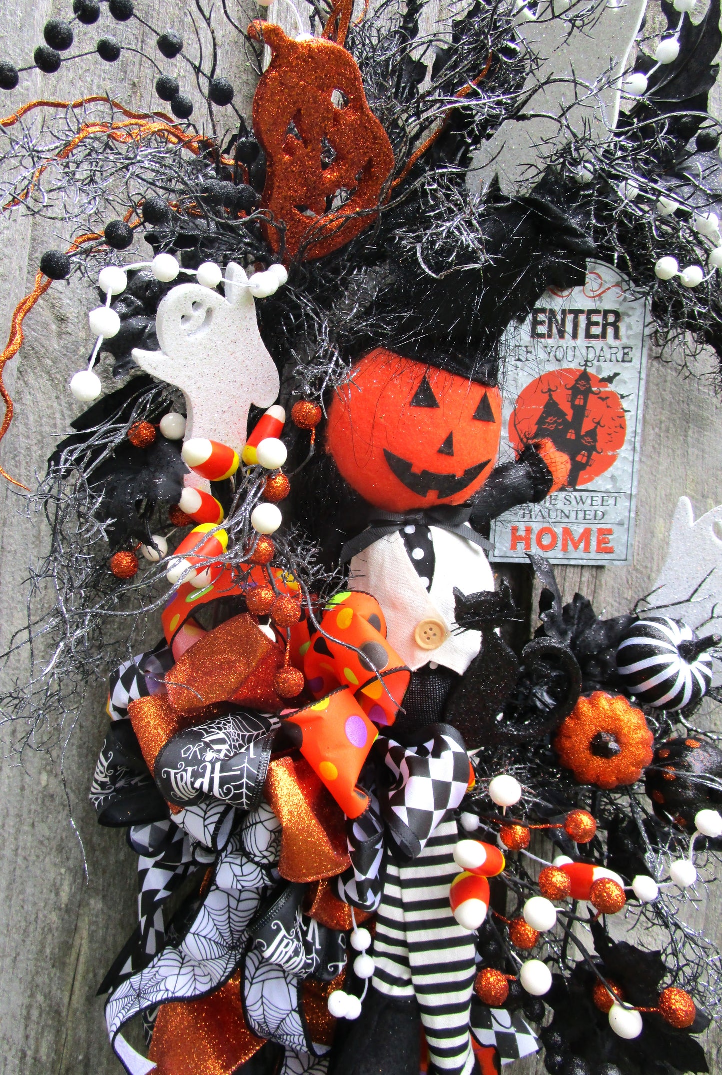 Haunted Home Pumpkin Wreath