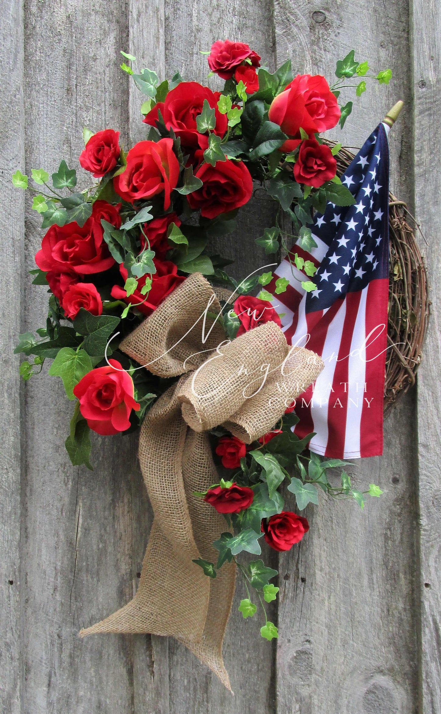 Patriotic Country Cottage Wreath