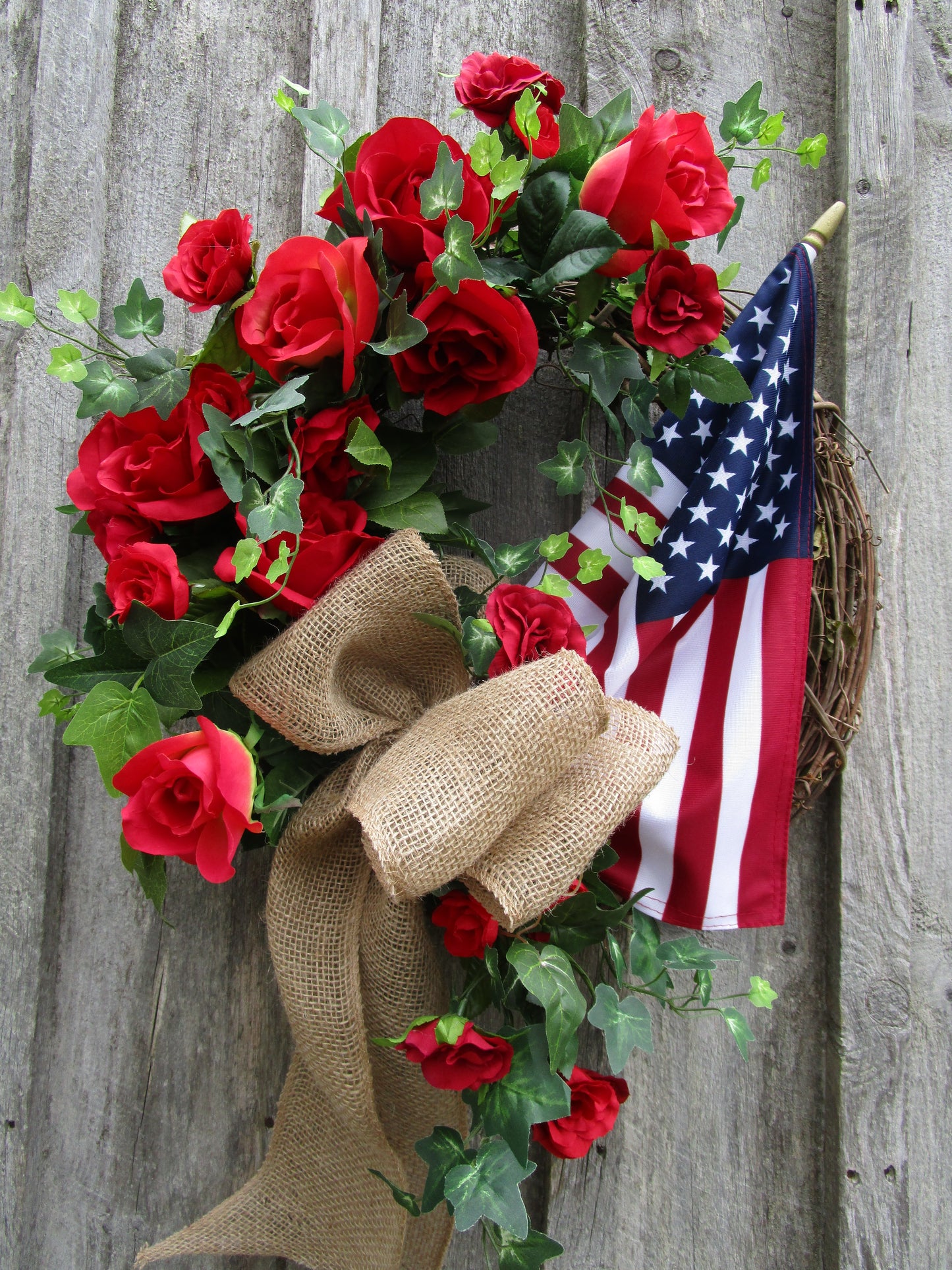 Patriotic Country Cottage Wreath