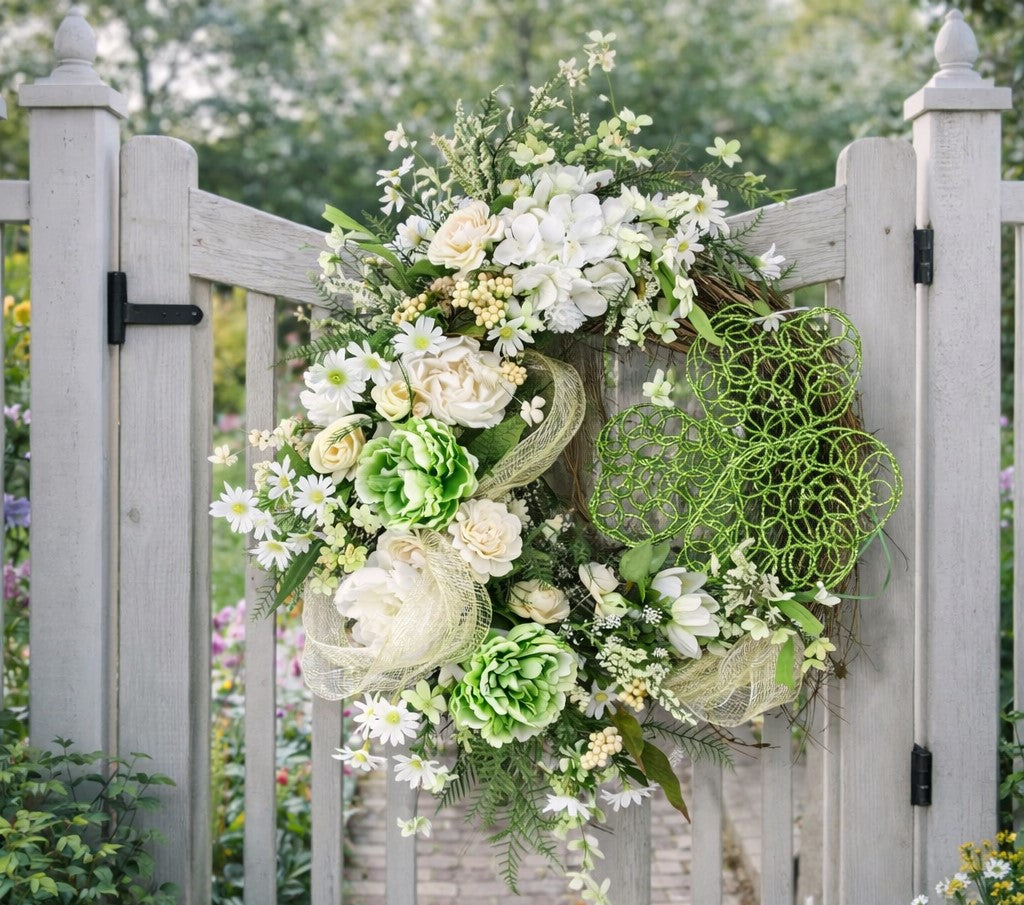 Elegant St Patrick's Day Shamrock Wreath